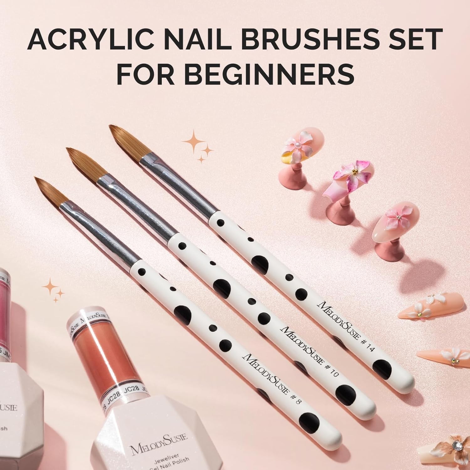 Acrylic Brush Set, Size 8/10/14 Profal Pen for Nail