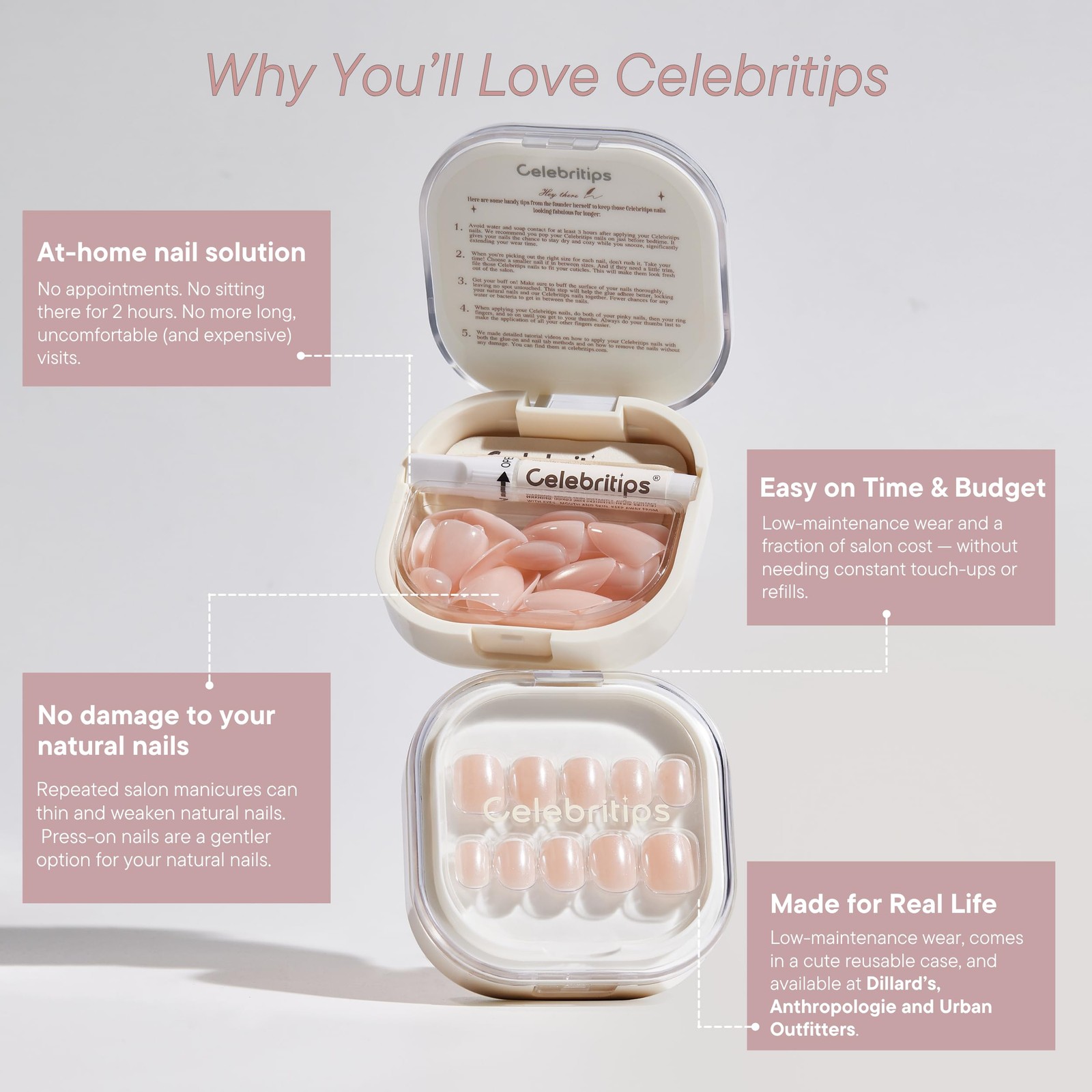 Celebritips Almond Press Ons She Wears Crystals