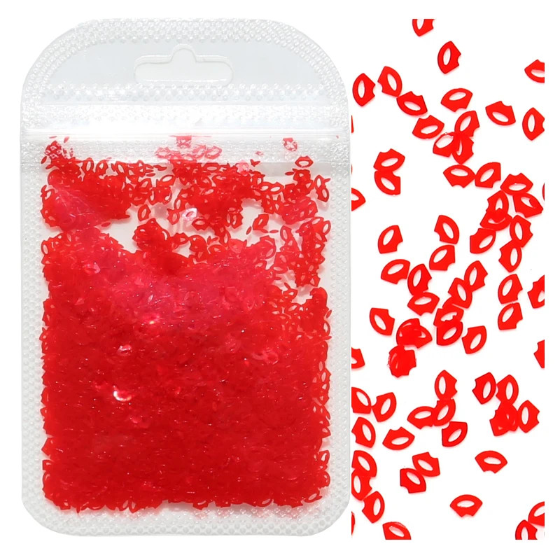 2g Holographic Nail Art Glitter Shiny Sweet Love Red Heart Flakes Sequins 3D Nai