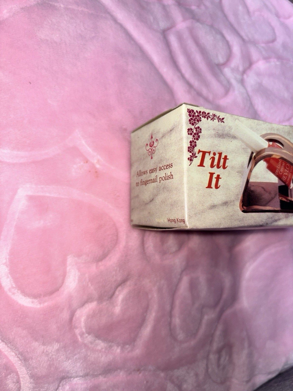Tilt It 1980 Vintage Fingernail Polish Holder Brown Plastic Made in Hong Kong