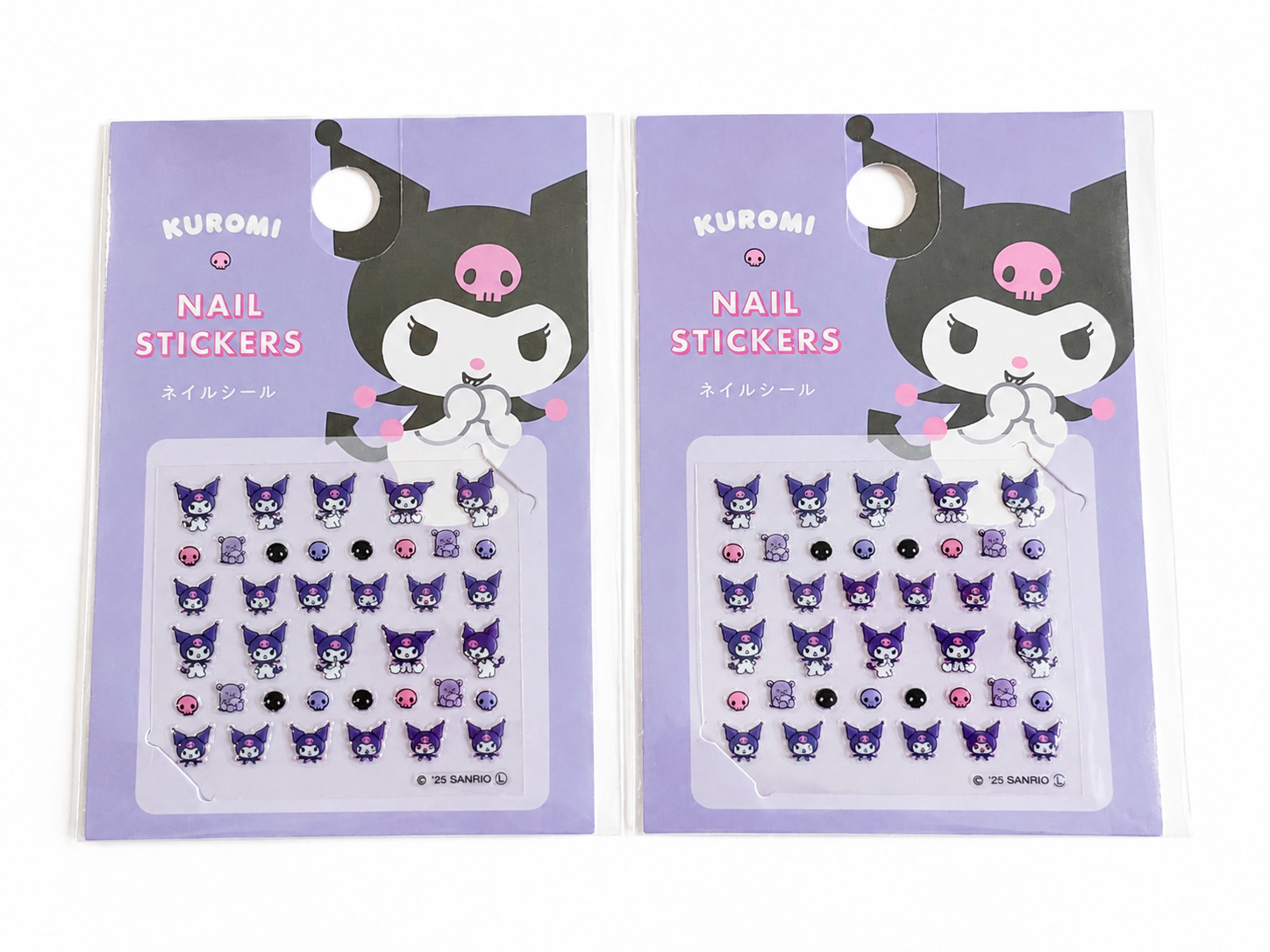 Sanrio Kuromi Nail Stickers 2 Sheets Kawaii Japan Nail Art Decals Cute New