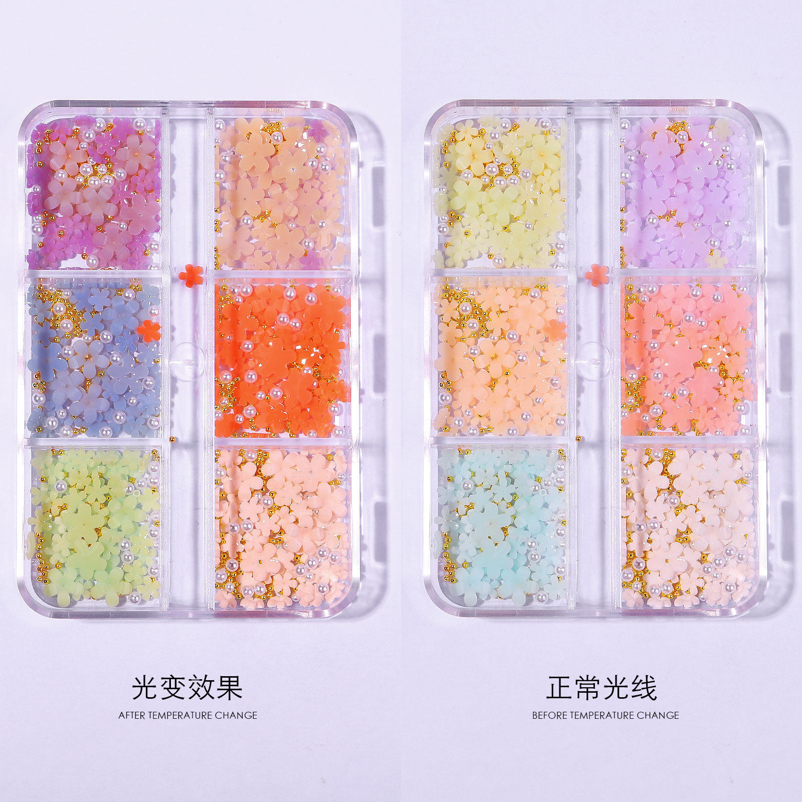 Mixed 3D Pearl Flowers Nail Decoration DIY Metal Beads Acrylic Nails Art Gem