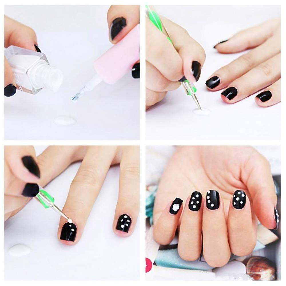 5 Pc 2 Way Dotting Pen Tool Nail Art Tip Dot Paint Manicure Kit (5PC)