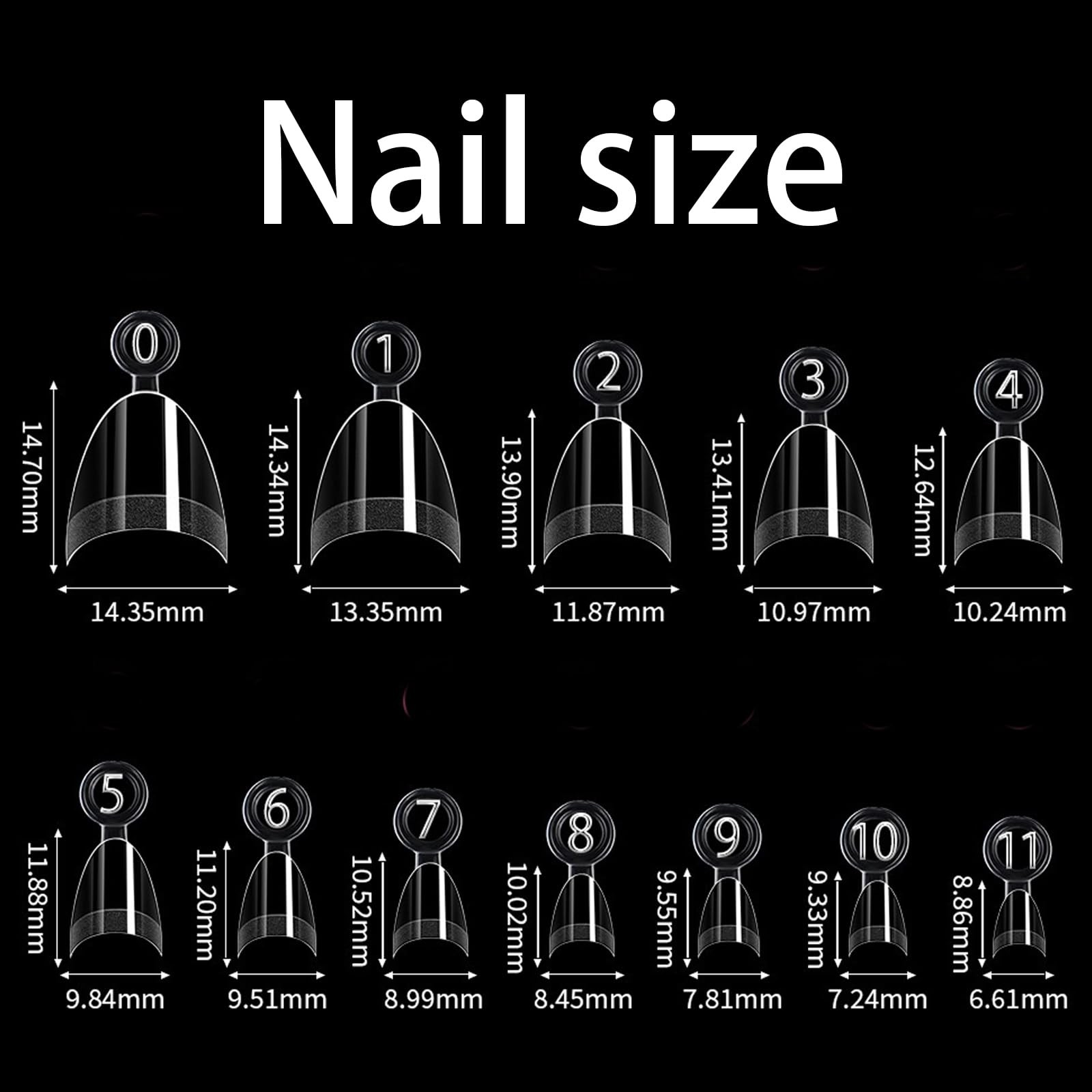 480 Pcs Extra Short Half Cover Almond Nail Tips & Square 480 pcs short nail