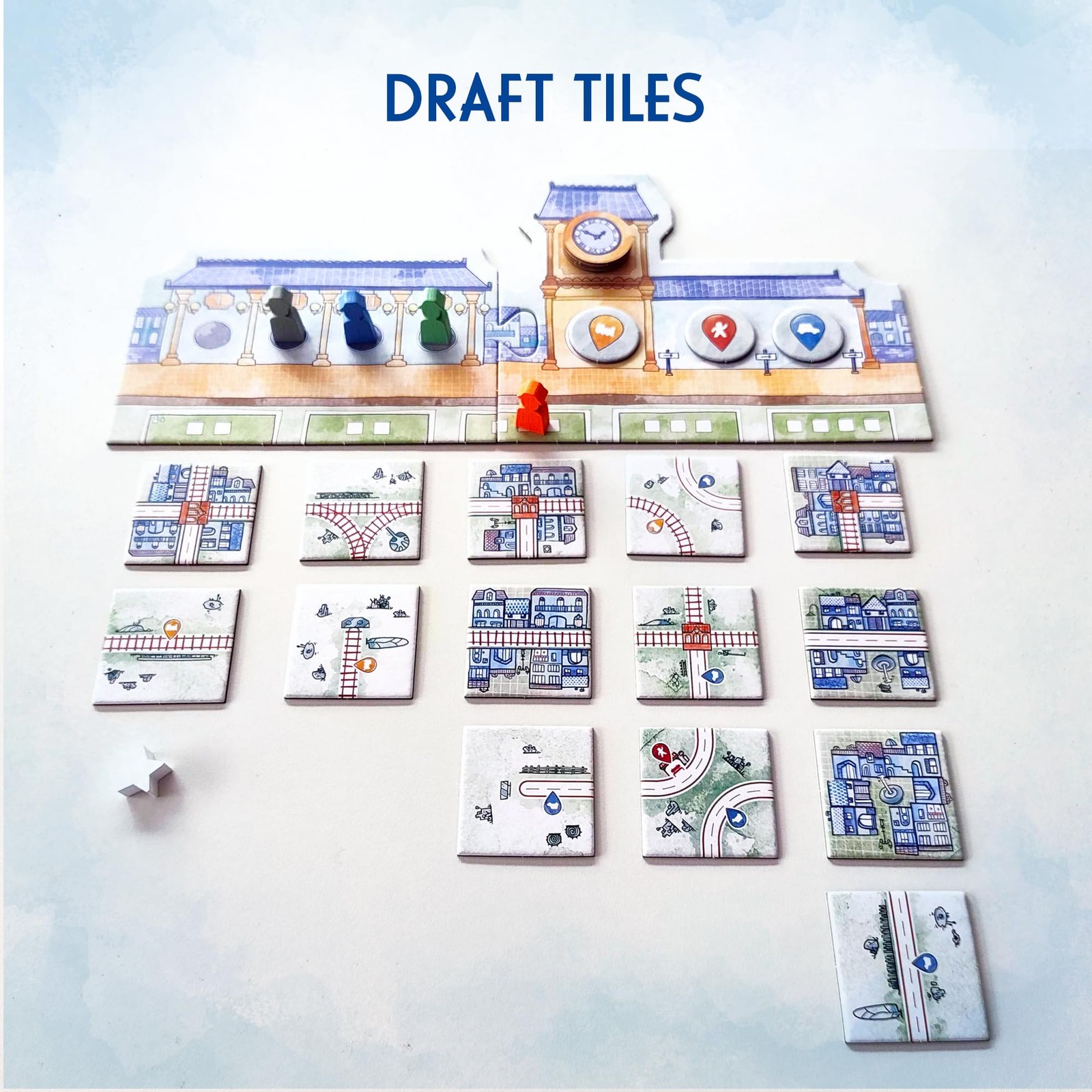 Railroad Tiles Board Game – Network-Building Tile-Laying Game, Family Small