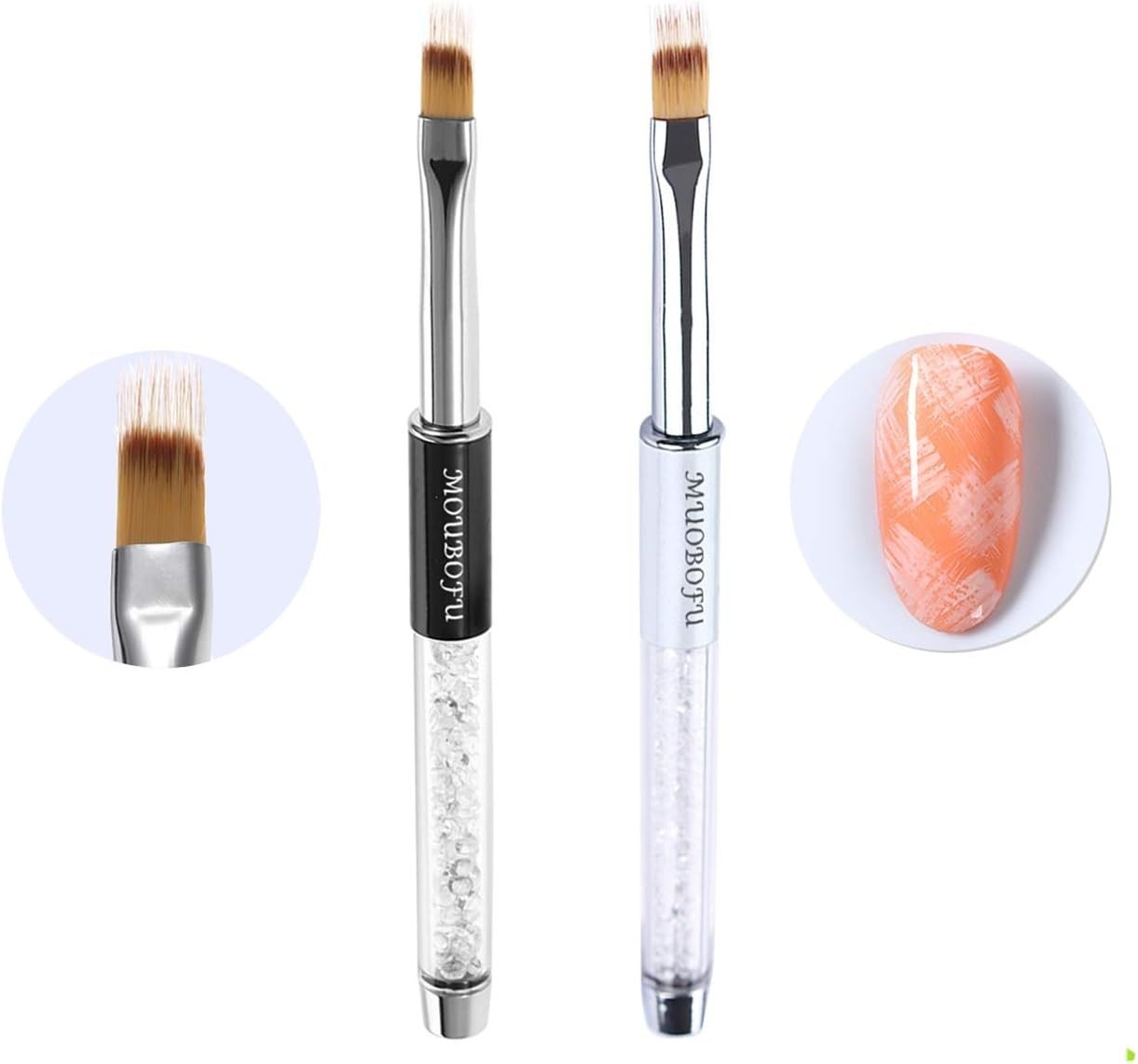 MUOBOFU Nail Art Brushes Nail Art Pens,Drawing Painting Gradients 7/9/11mm,5pcs
