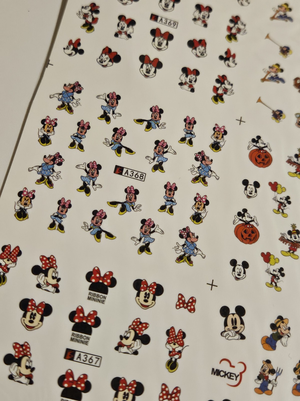 Mickey & Minnie Mouse Nail Art Stickers Water Transfer (2 Sheets) US SHIPPER