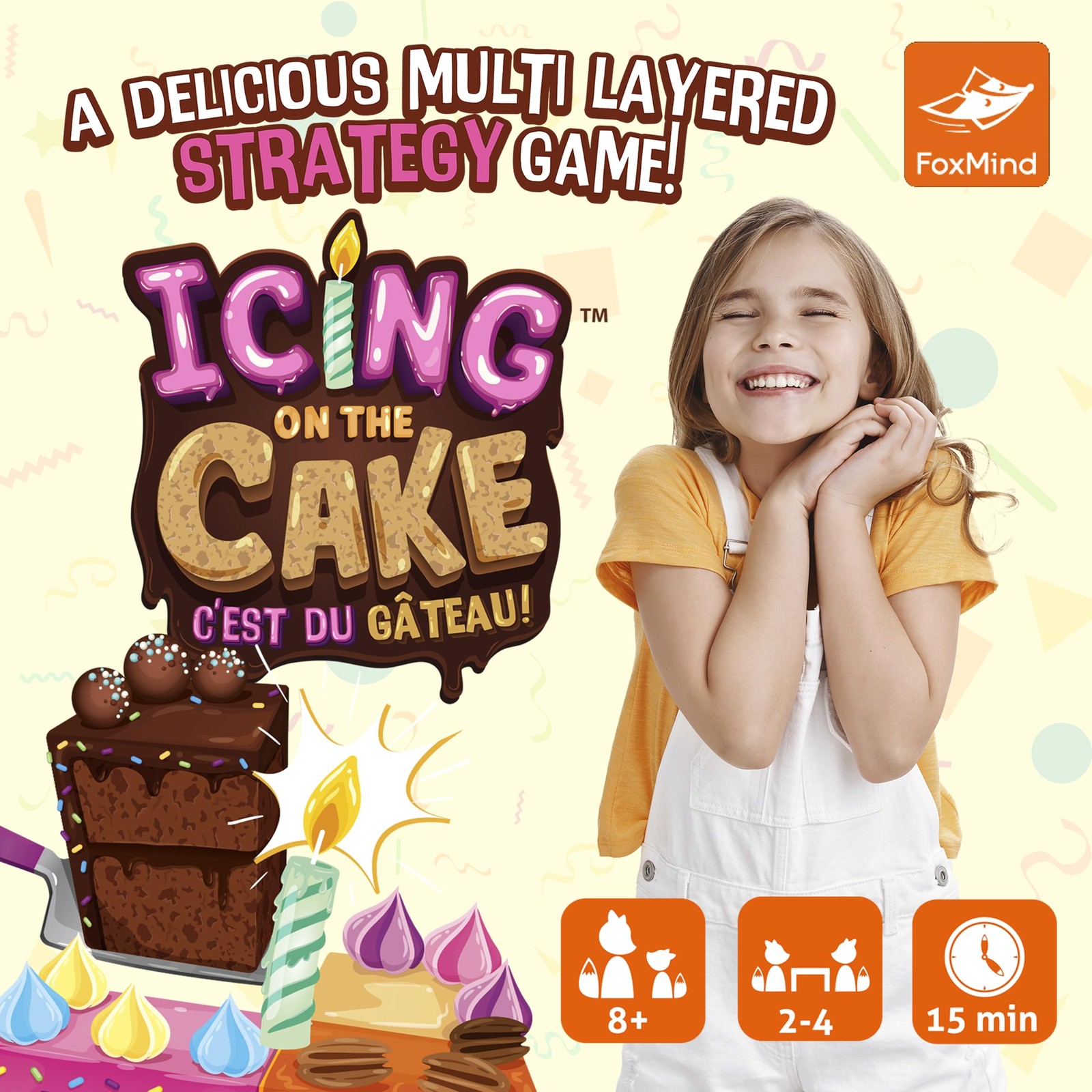 Foxmind Icing On The Cake Quick Food Board Game, Kids Strategy Multicolor