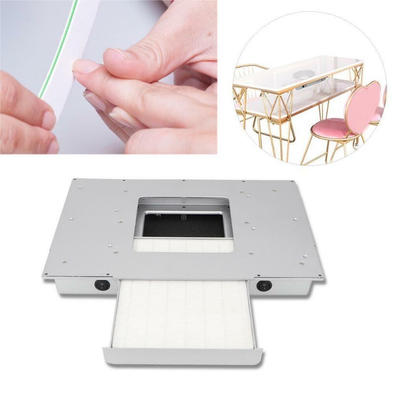Nail Salon Vacuum Cleaner Desktop Built-in Vacuum Cleaner Turbo Dual-Fan Filter