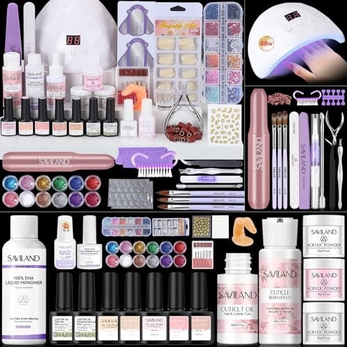Acrylic Nail Kit for Beginners – All-In-One Set with Monomer, UV Light & Tools