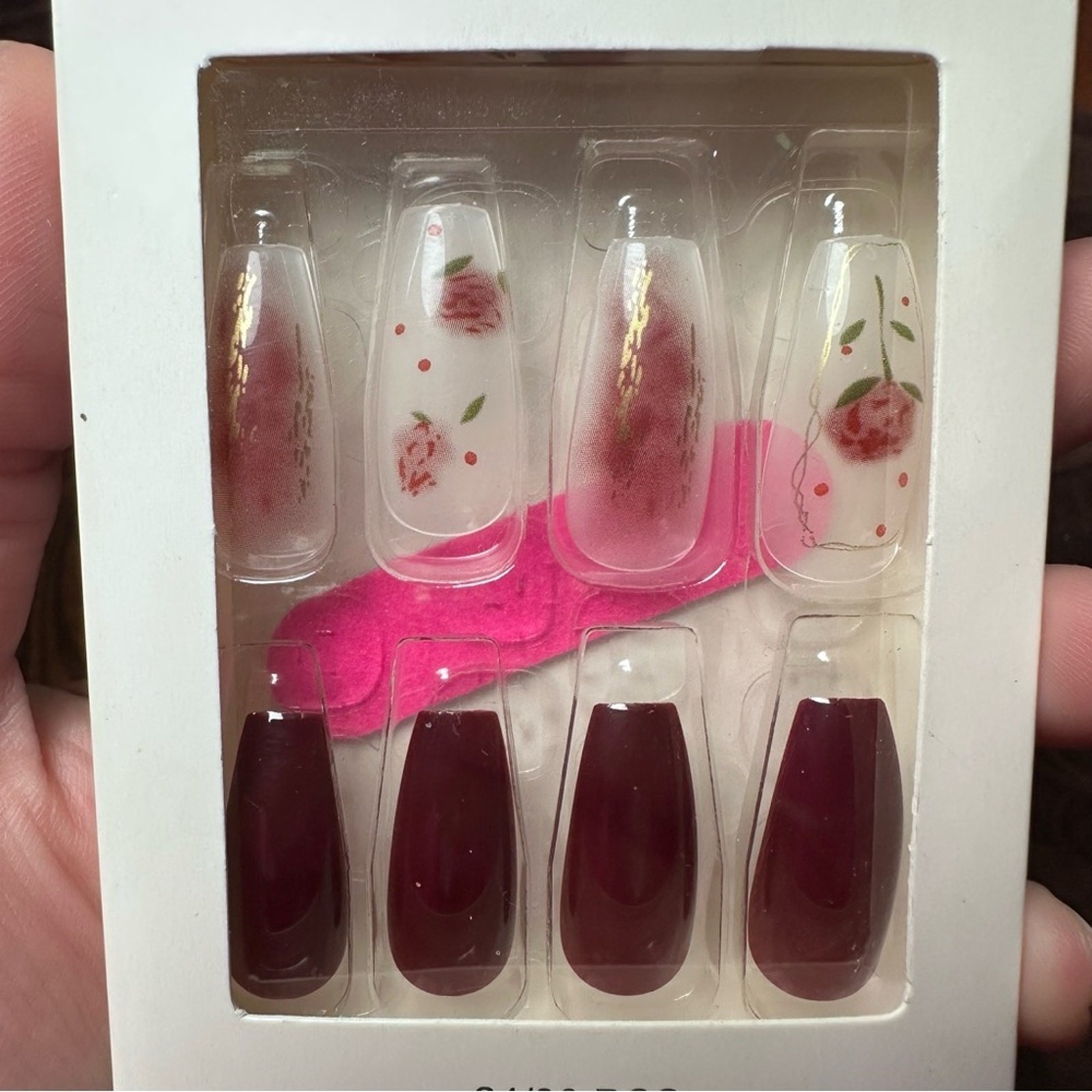 Floral press on nails new in box