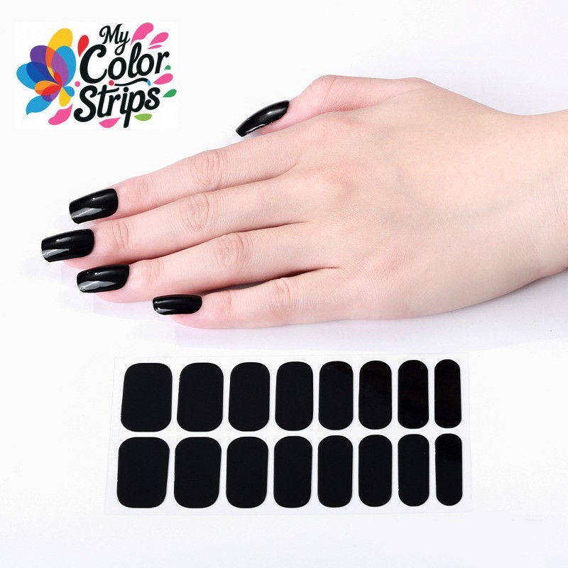 Full Size Solid Color Nail Wraps Stickers Polish Look Art Self Stick Strips USA