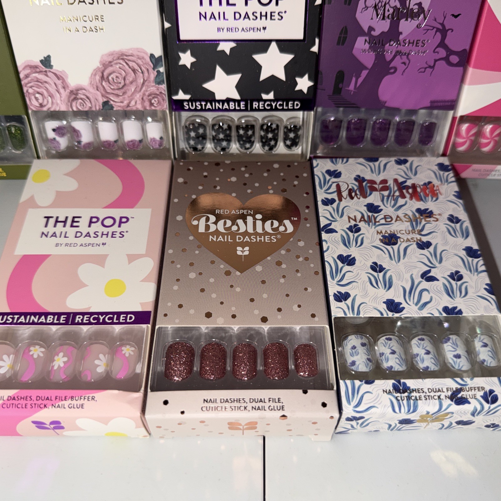 Lot of 8 Red Aspen Nail Sets NEW All Different Great Variety!! Lot 4