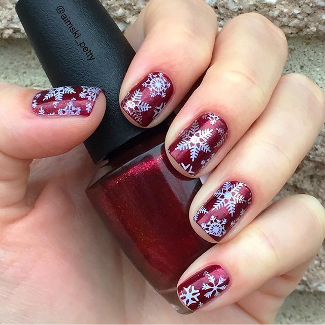 Winstonia Christmas Nail Art Stamping Plate Winter Holiday Gift Manicure Tip USA