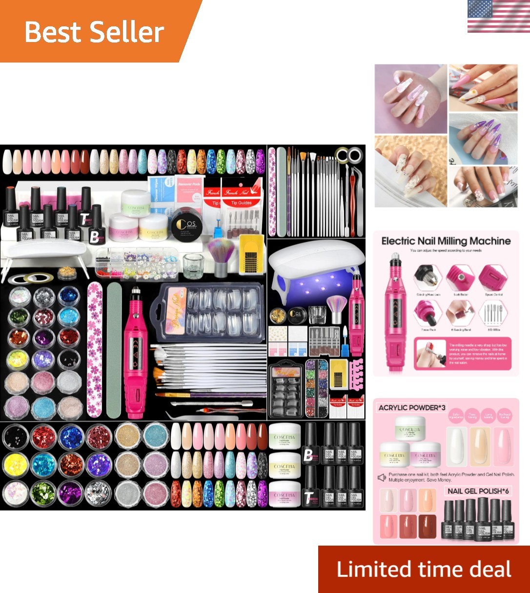 Acrylic Nail Kit for Beginners with Everything Professional Acrylics Powder 6…