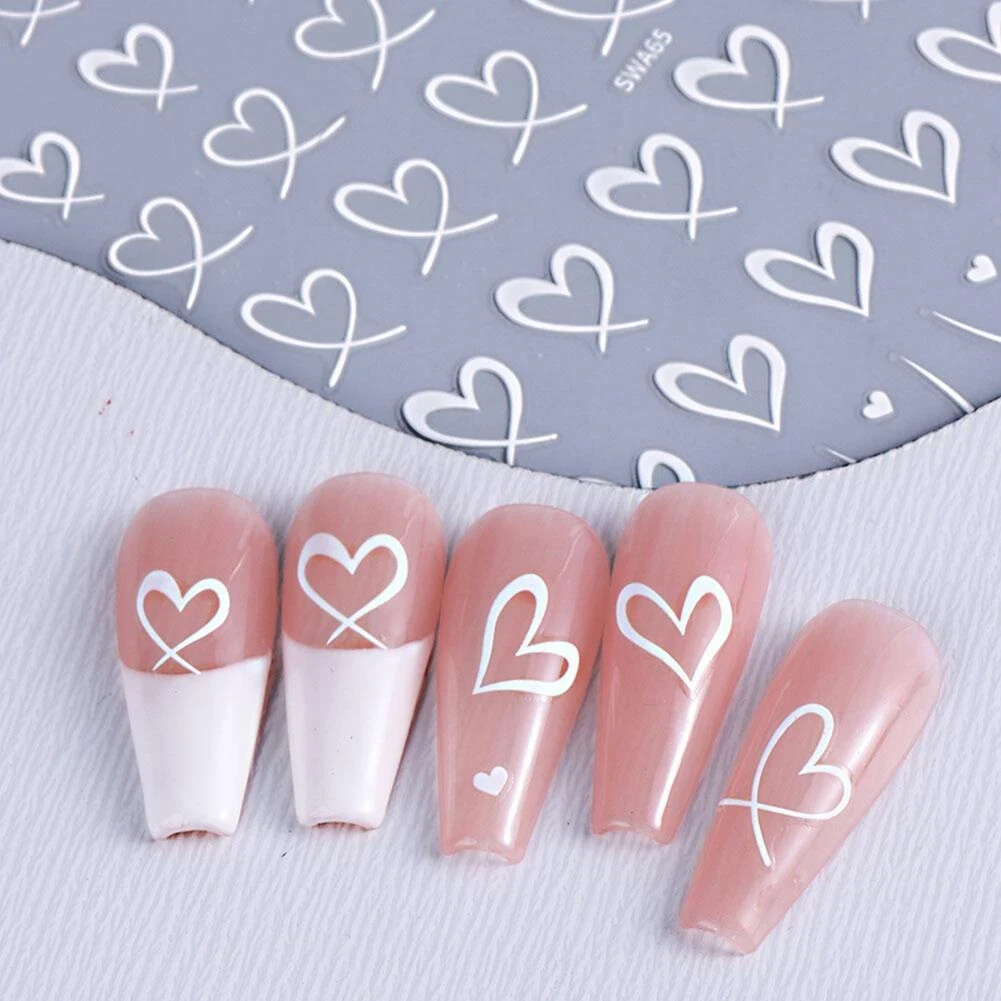 Nail Art Sticker Heart Valentine Star Decals Manicure DIY Peel & Stick NH28