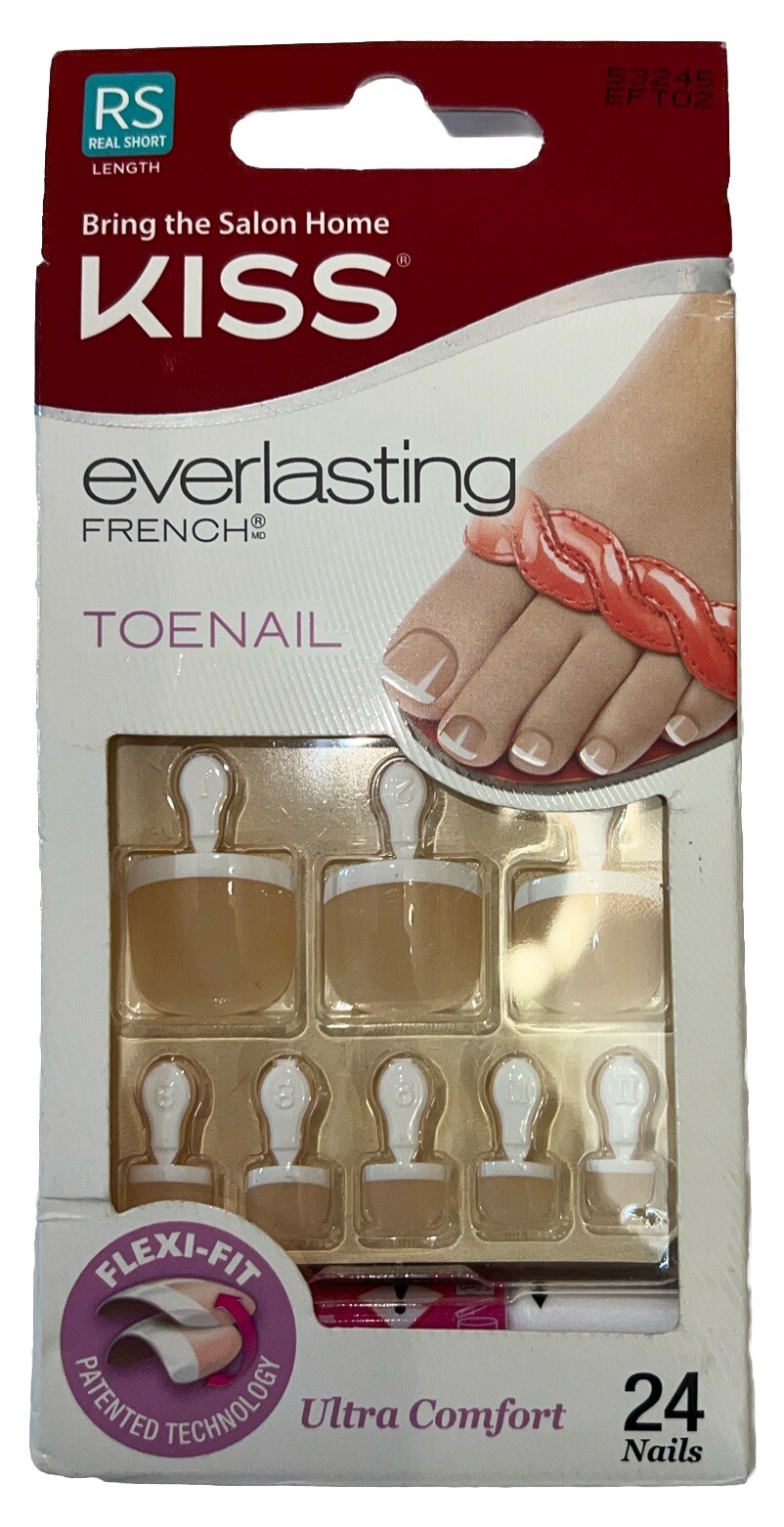 KISS Everlasting French/Natural Toe Nails #53245 (New See Description & Photos)
