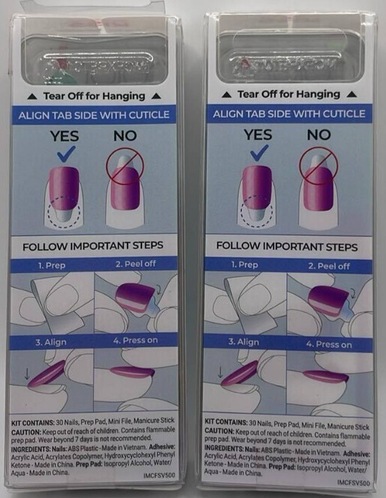 2PK Kiss Color FX By Impress Nails ~ 30 Nails EA ~ After Hours ~ ( 91405 ) ~ NEW