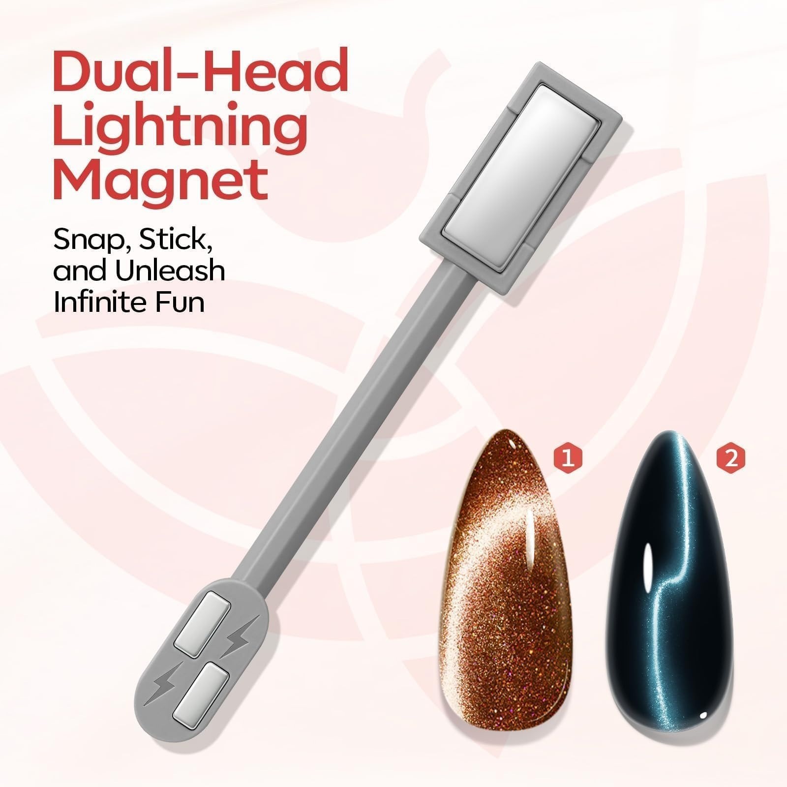 Modelones Cat Eye Magnet 5PCS 3-in-1 Dual-head Nail Art Tool