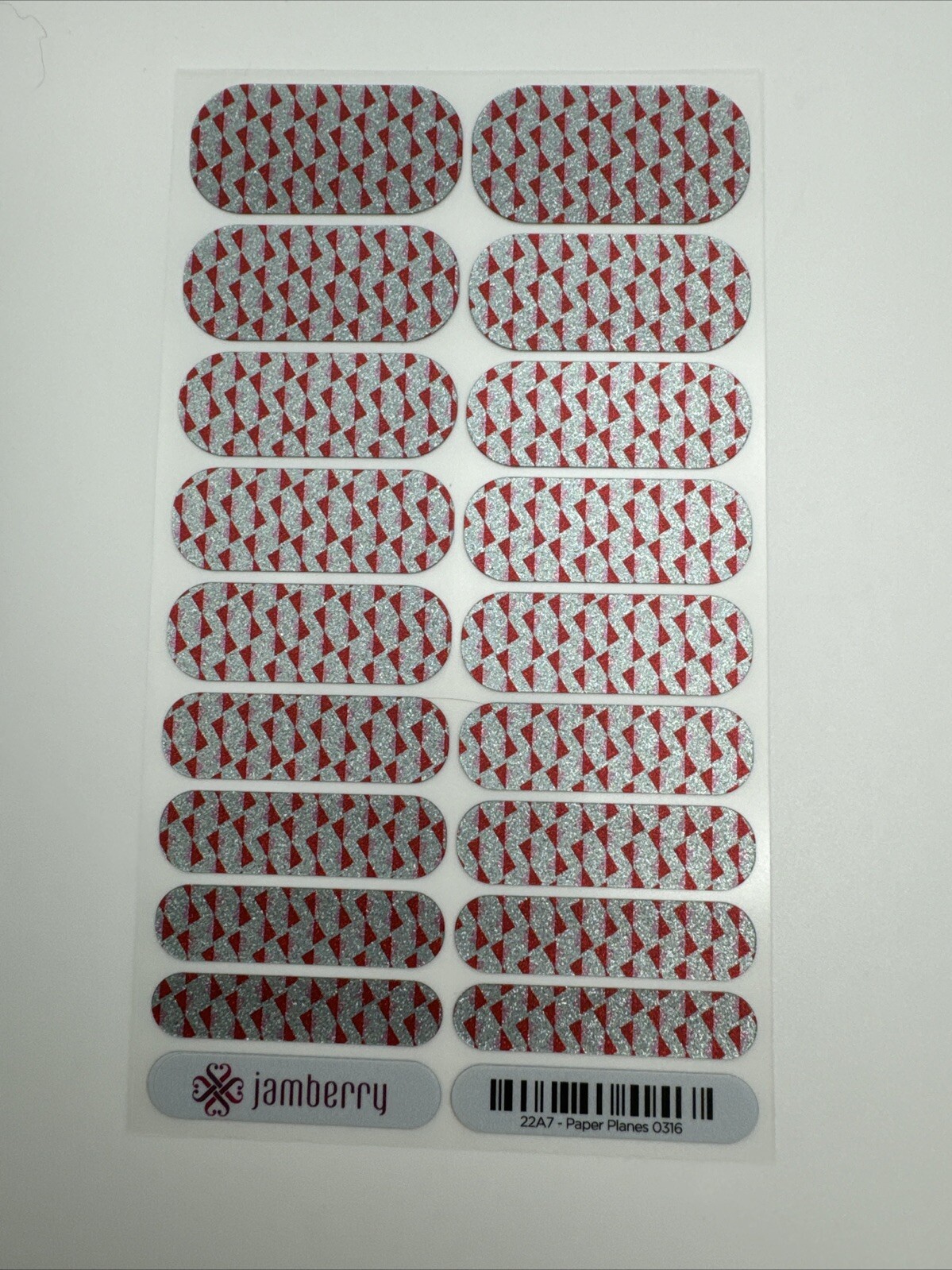 Jamberry Nail Wraps Paper Planes Full Sheet (blue Matte Sparkle Graphic/glitter)