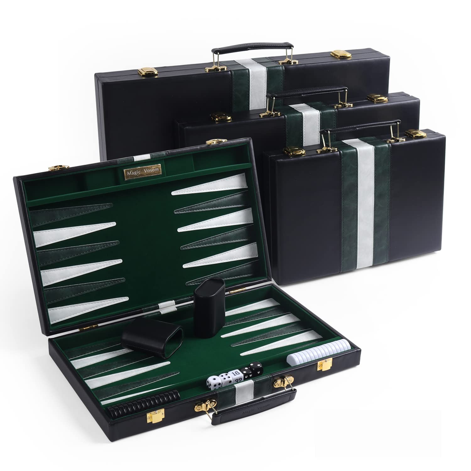 Magic Vosom Travel Medium 15 Inch Backgammon Black Sets Classic Medium,