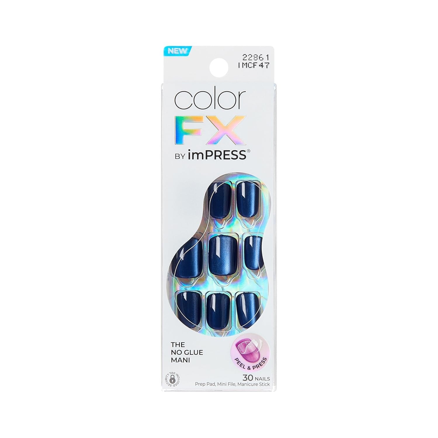 No Glue Mani Press On Nails, ColorFX, ‘Velvet Romance’, Purple, Short Size, S…