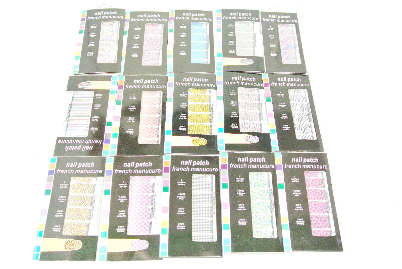 Nail Art Polish Silver Black Foil Nail Patch Sticker Armour Wrap Decals
