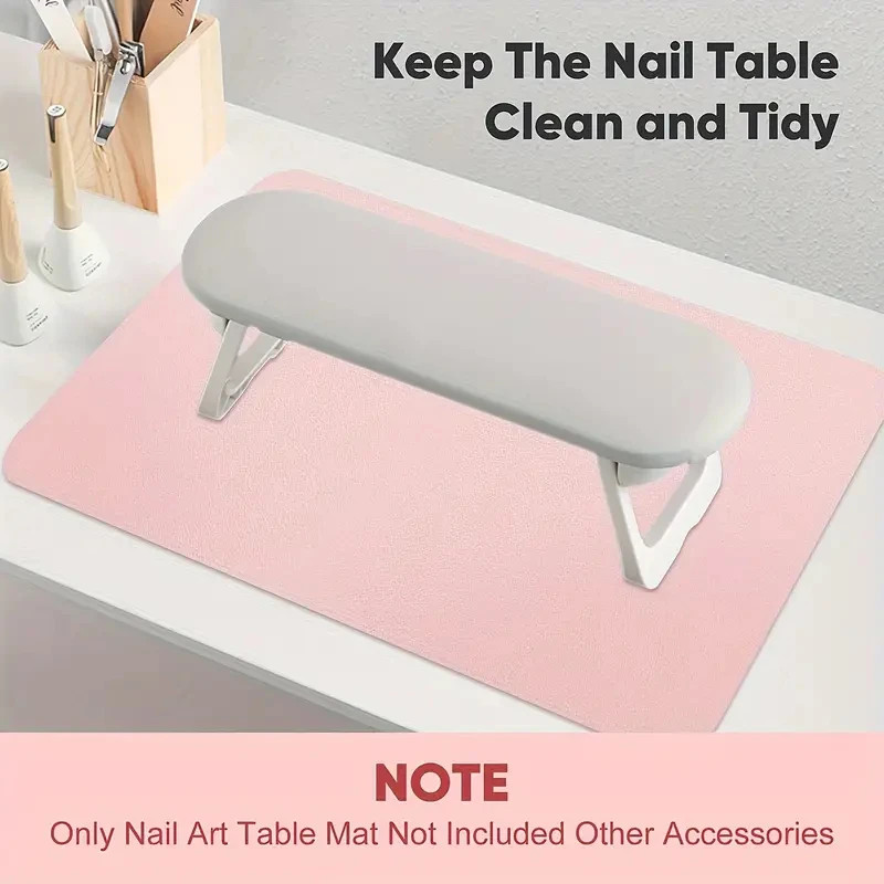 Waterproof Scratch Resistant Nail Art Table Mat Portable PU Foldable Manicure