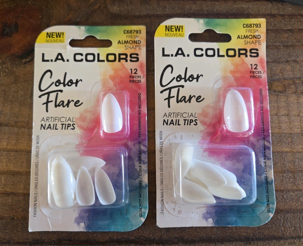 LA Colors Nails Color Flare Press Whie On Nails Lot If 2 New Free Shipping