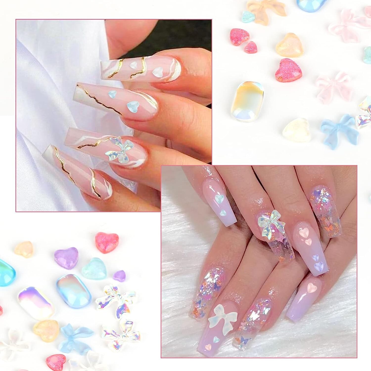 200+ PCS Nail Art Rhinestone Kit, Multi-Shape Nail Rhinestones, Butterfly Drill