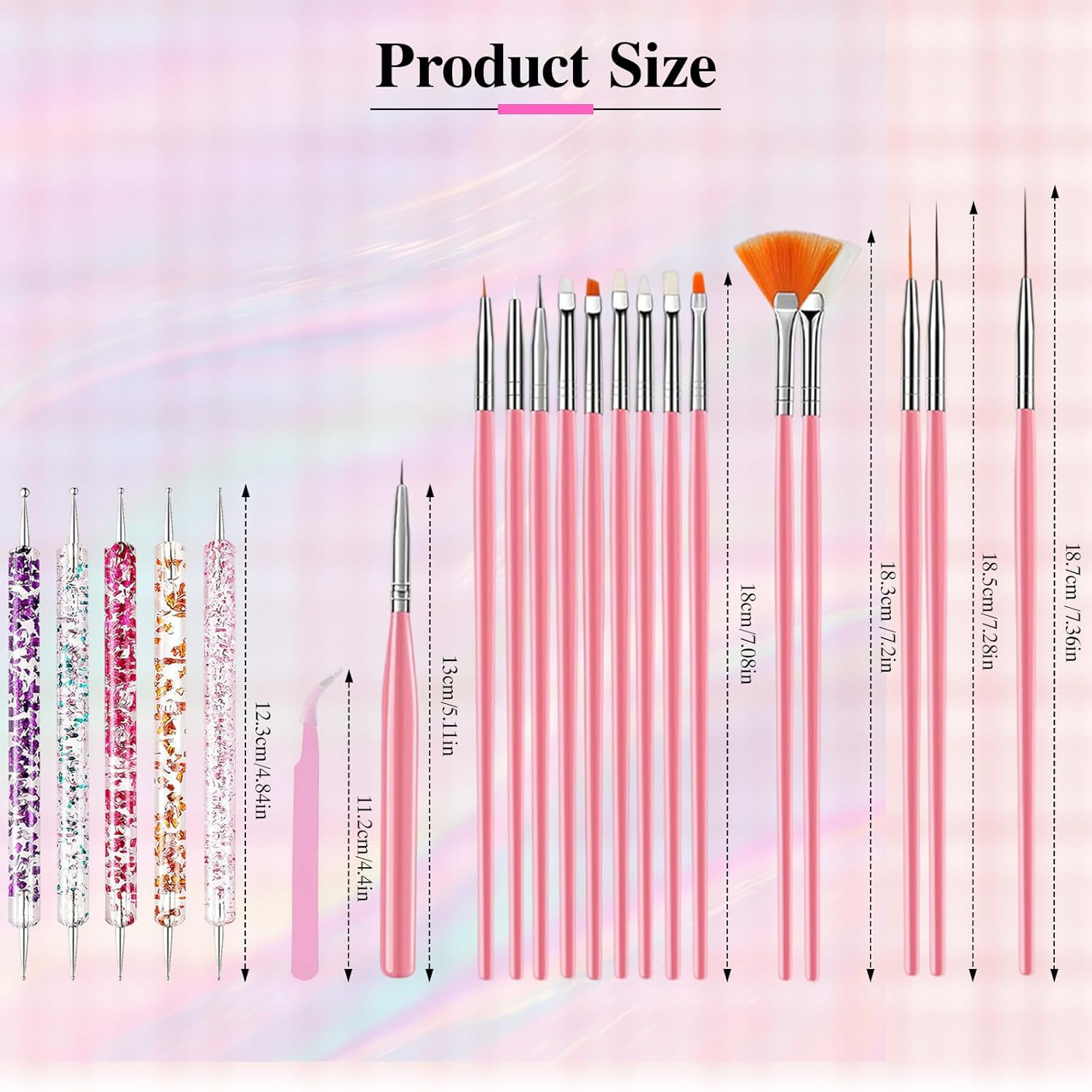 Nail Art Tools Set, Nail Art Kit for Beginners: 15 Professional Nail Brushes for