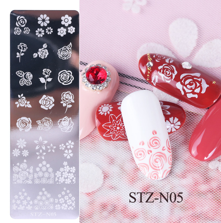 PICT YOU Rose & Floral Stamping Plates Nail Art Stamp Templates Stainless Steel