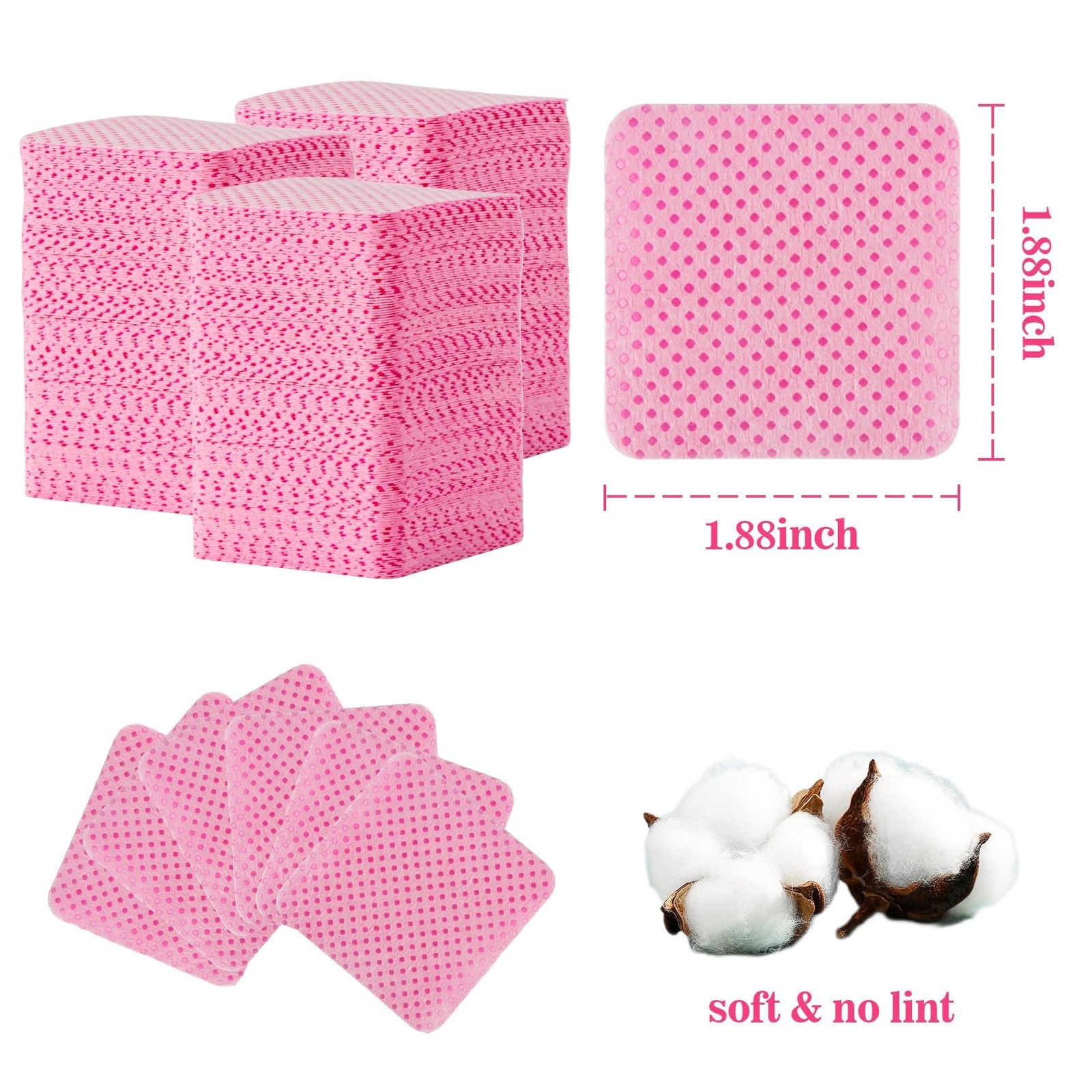 MAQIHAN 1200 Lint Free Nail Wipes – Pink Acetone Polish one size,