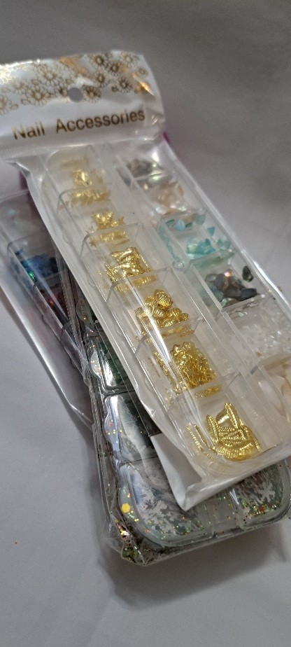 Nail Art Decoration Christmas Autumn Sequins 3 Boxes Set C