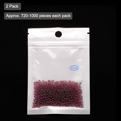 Iridescent Glass Tiny Bubble Beads, 0.4-3mm 20g No Hole φ0.4-3mm Korean Purple