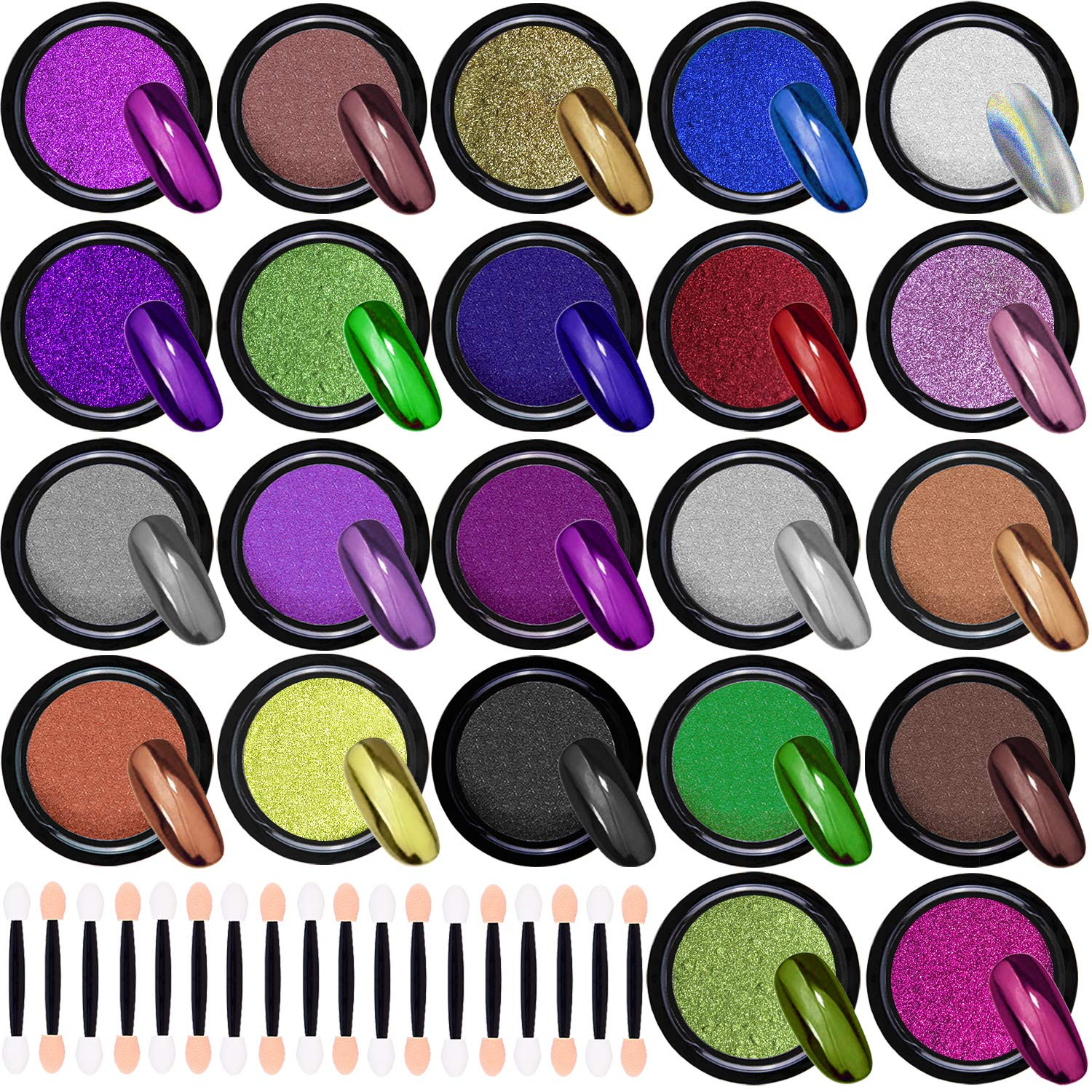 22 Colors Chrome Nail Powders Metallic Nail Powder Mirror Effect Nail Art Chrome