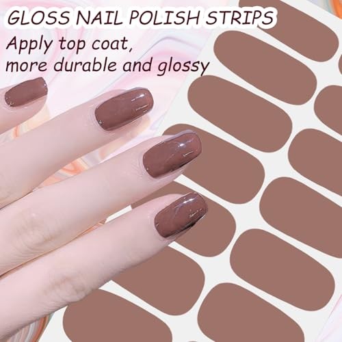 20 Sheets Nail Stickers Full Nail Wraps Nail Polish Strips Light Solid Color