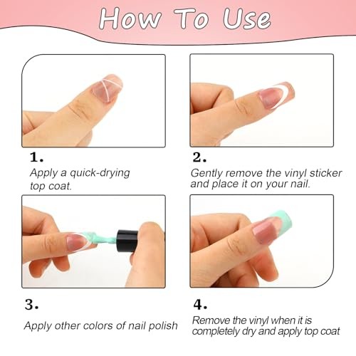 64 Sheets French Tip Nail Guides French Tip Nail Art Stickers Wave Lines Self