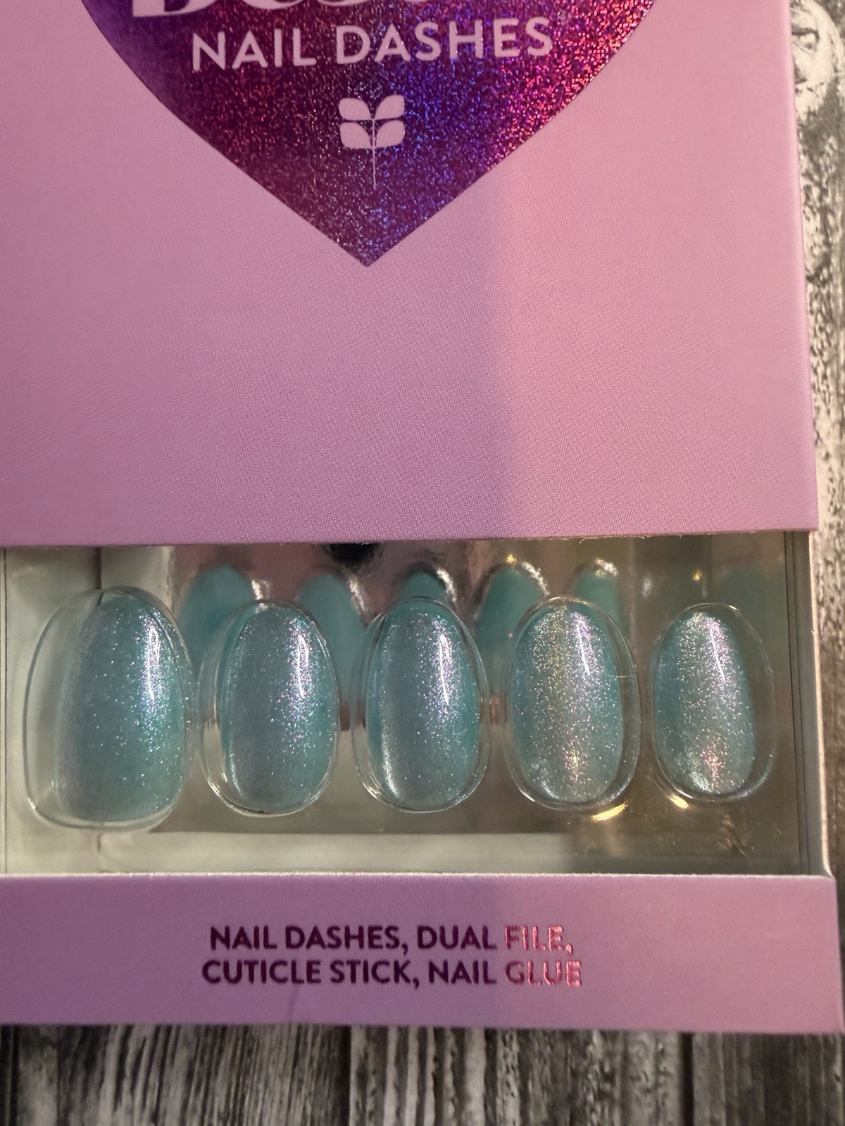 Red Aspen Press On Nails-Sparkle & Shine Bestie, Hekili Short Almond Blue