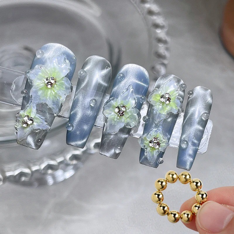 10/20PCS Water Ripple Cat Eye Magnetic Gel Beads Nail Art Magnet Tool DIY
