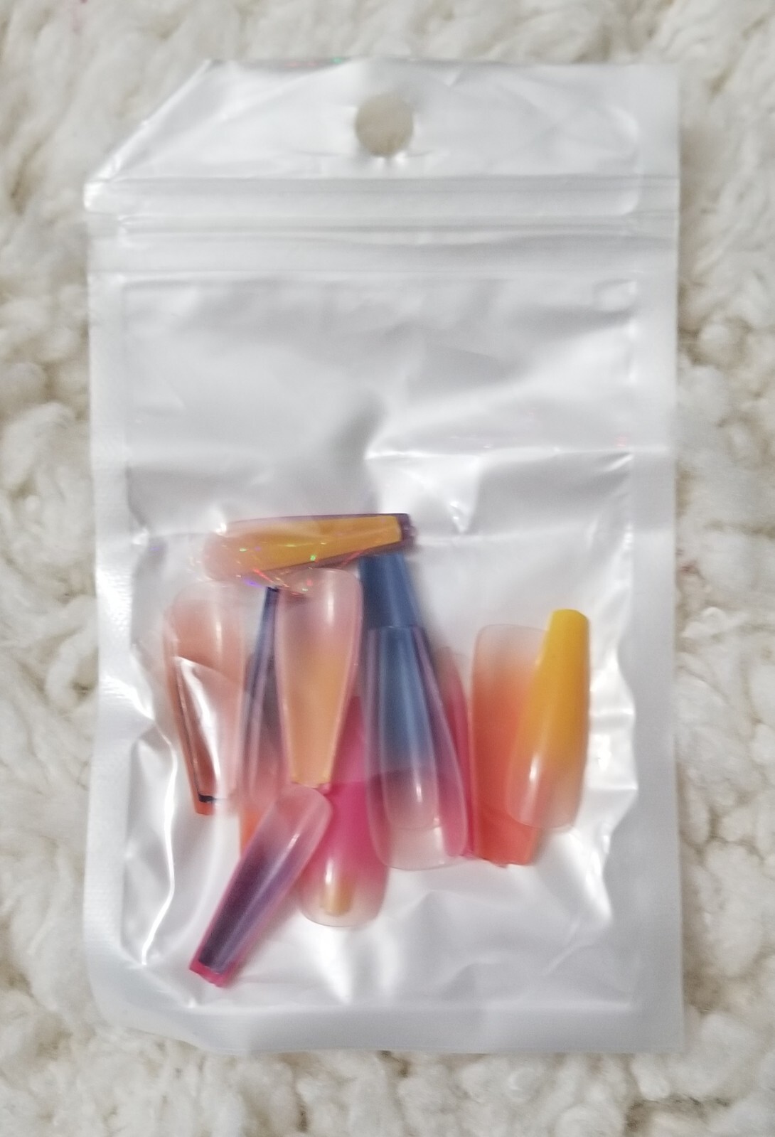 Trendy Stylish 20 Piece Extra Long Full Coverage Coffin Shaped Glue On Nails