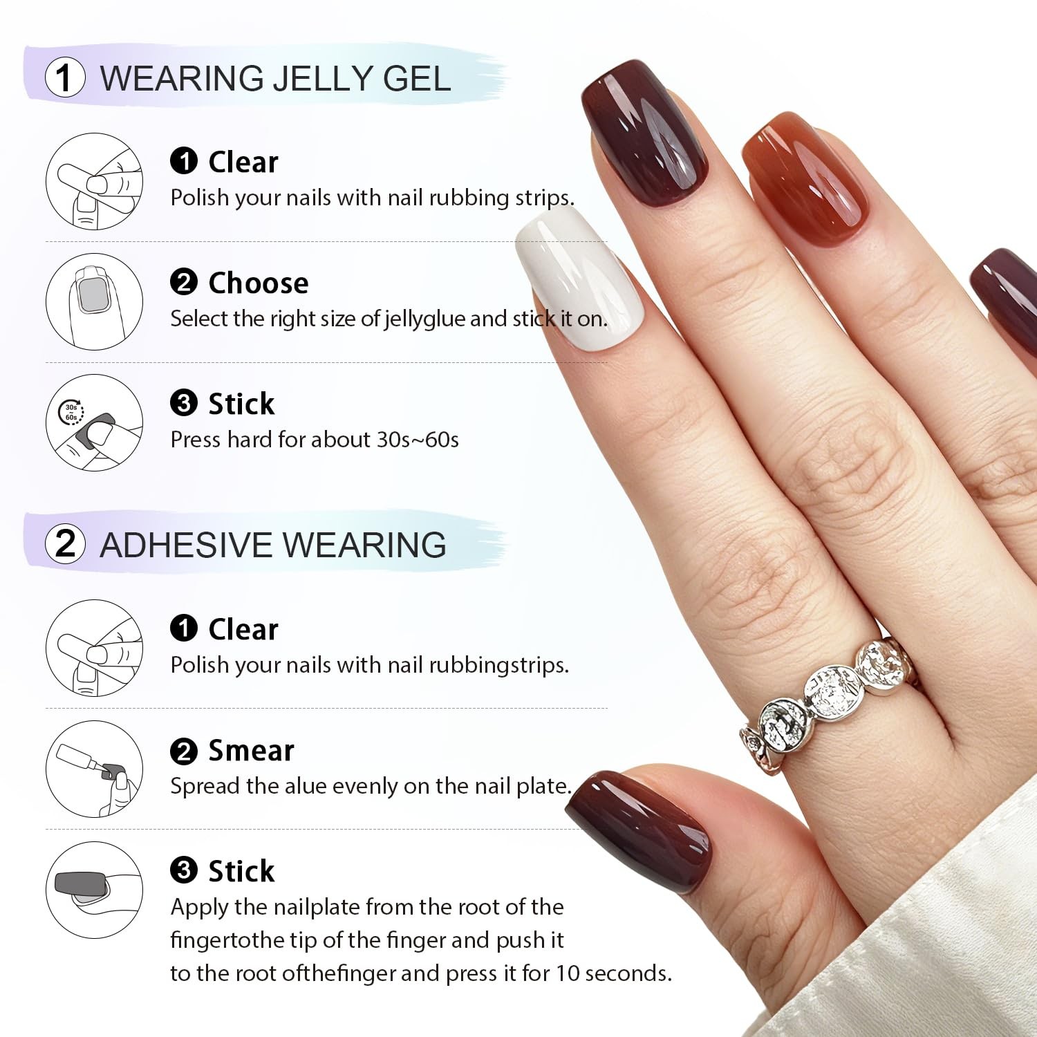 6 Packs (144 Pcs) US BEST SELLER Press on Nails cute nails 6-Style Bundle.