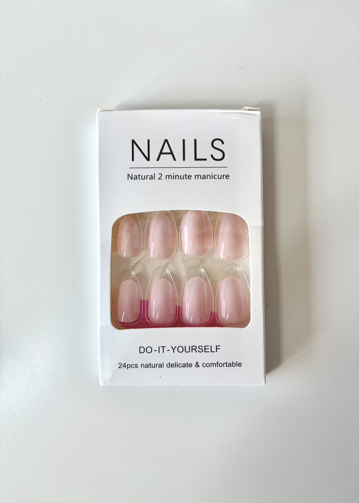 24pc Pink Press On Nails | Medium Oval | Reusable with Tools