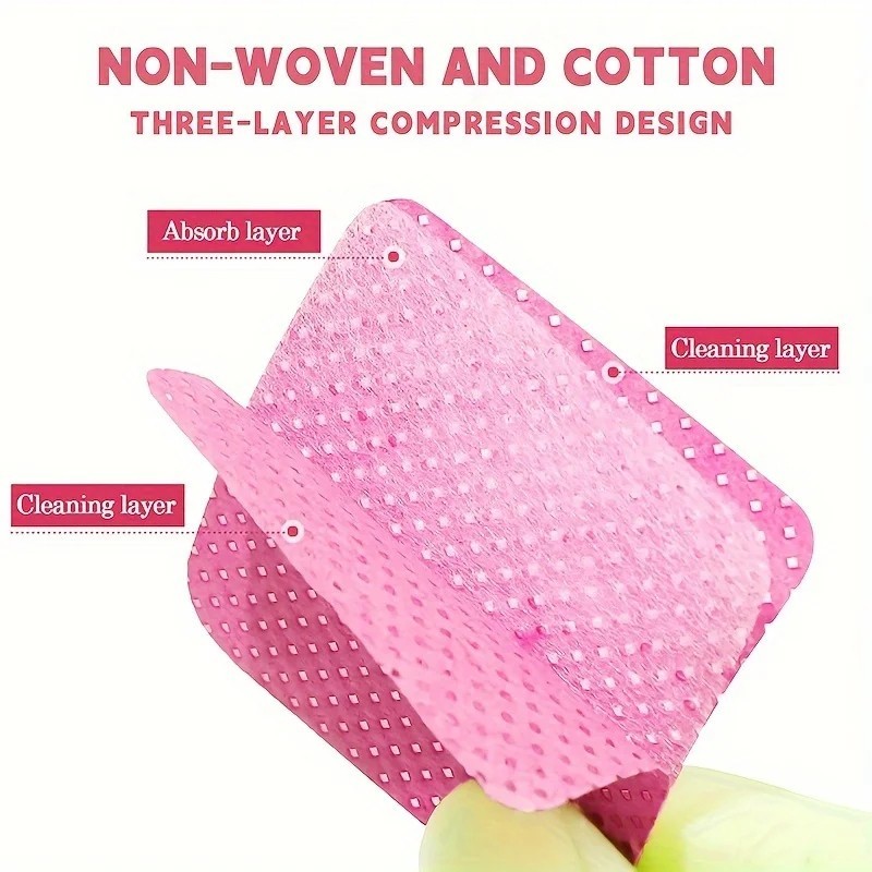 600PCS Lint Free Nail Wipes with Pump Bottle Gel Polish Remover Pads Cleaner