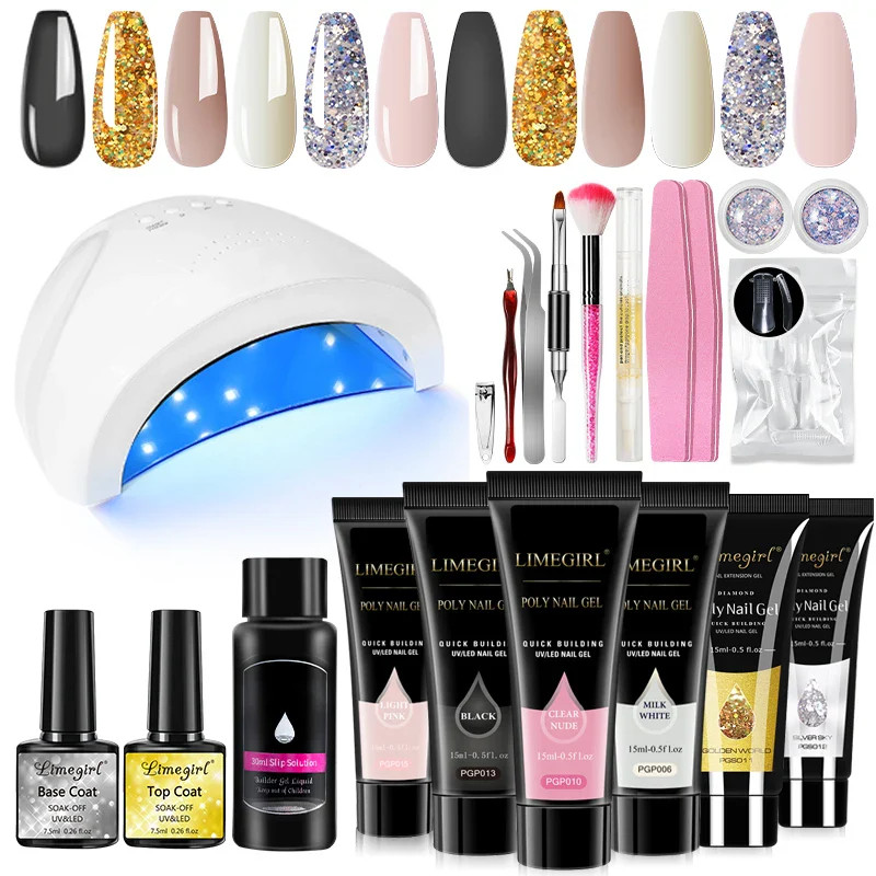 Limegirl Acrylic Manicure Kit UV LED Light Gel Varnish Kit Gel Extension NailKit