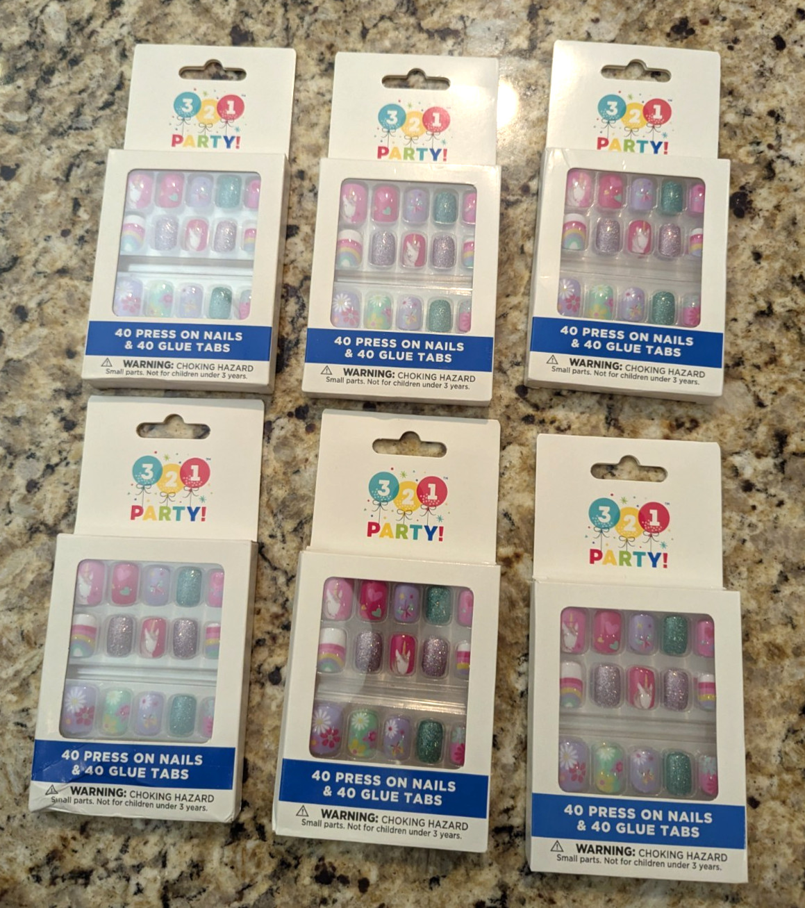 321 Party Children’s Press On Nails Party Favors 40 pcs x 6 Pack