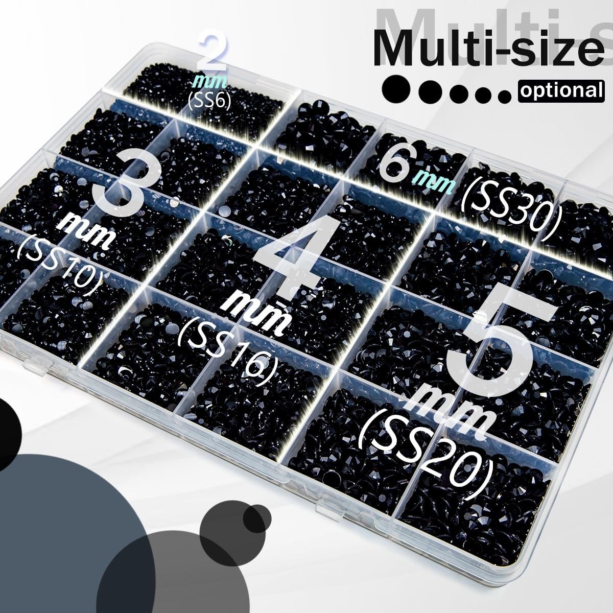 qiipii Pure Black Jelly Resin Flatback Rhinestones w B7000 Glue for Bedazzlin…