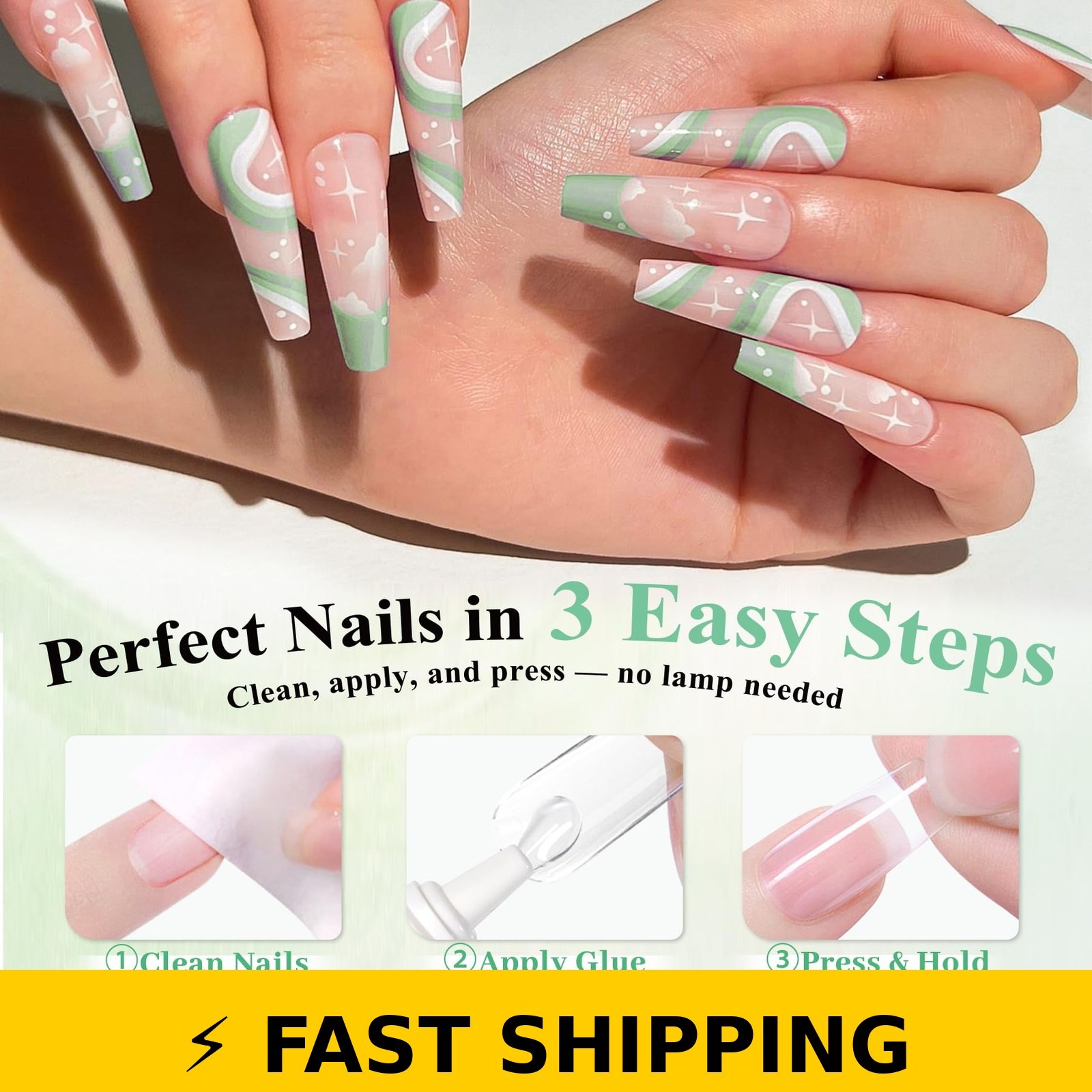 LEYKOSH Nail Glue for Press Ons – Fast-Drying 28+ Days