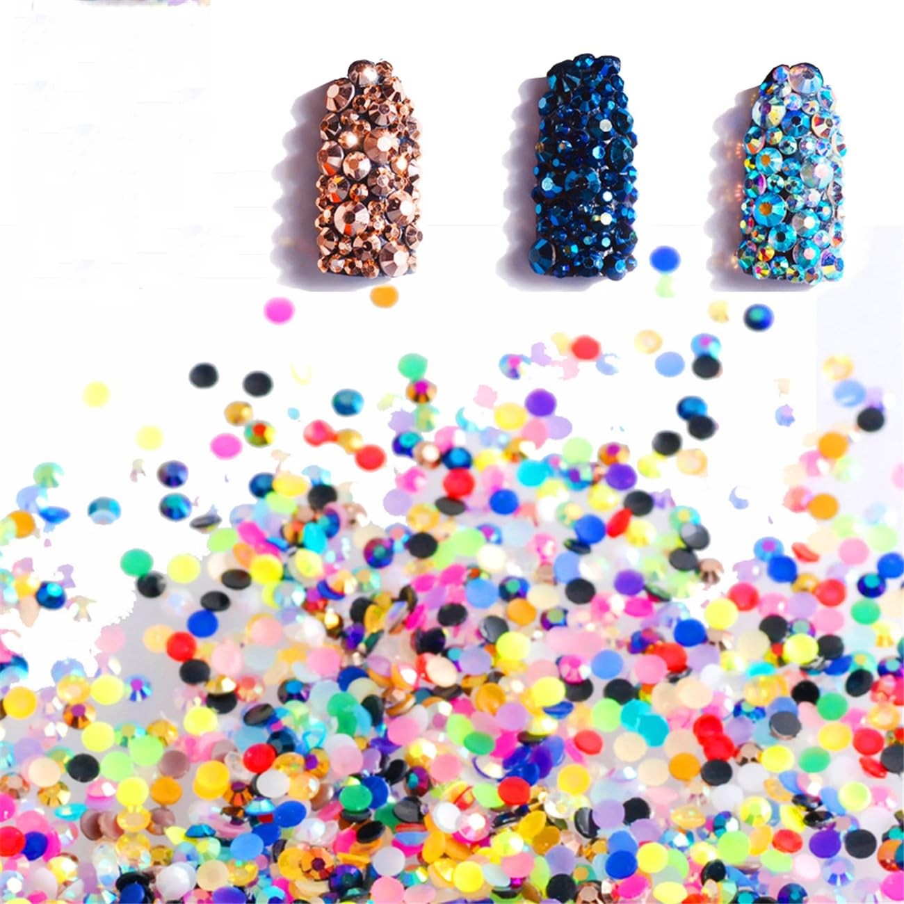 Flatback Rhinestones Round Gems for Nails Art and Crafts 1250Pcs SS20 5mm AB …