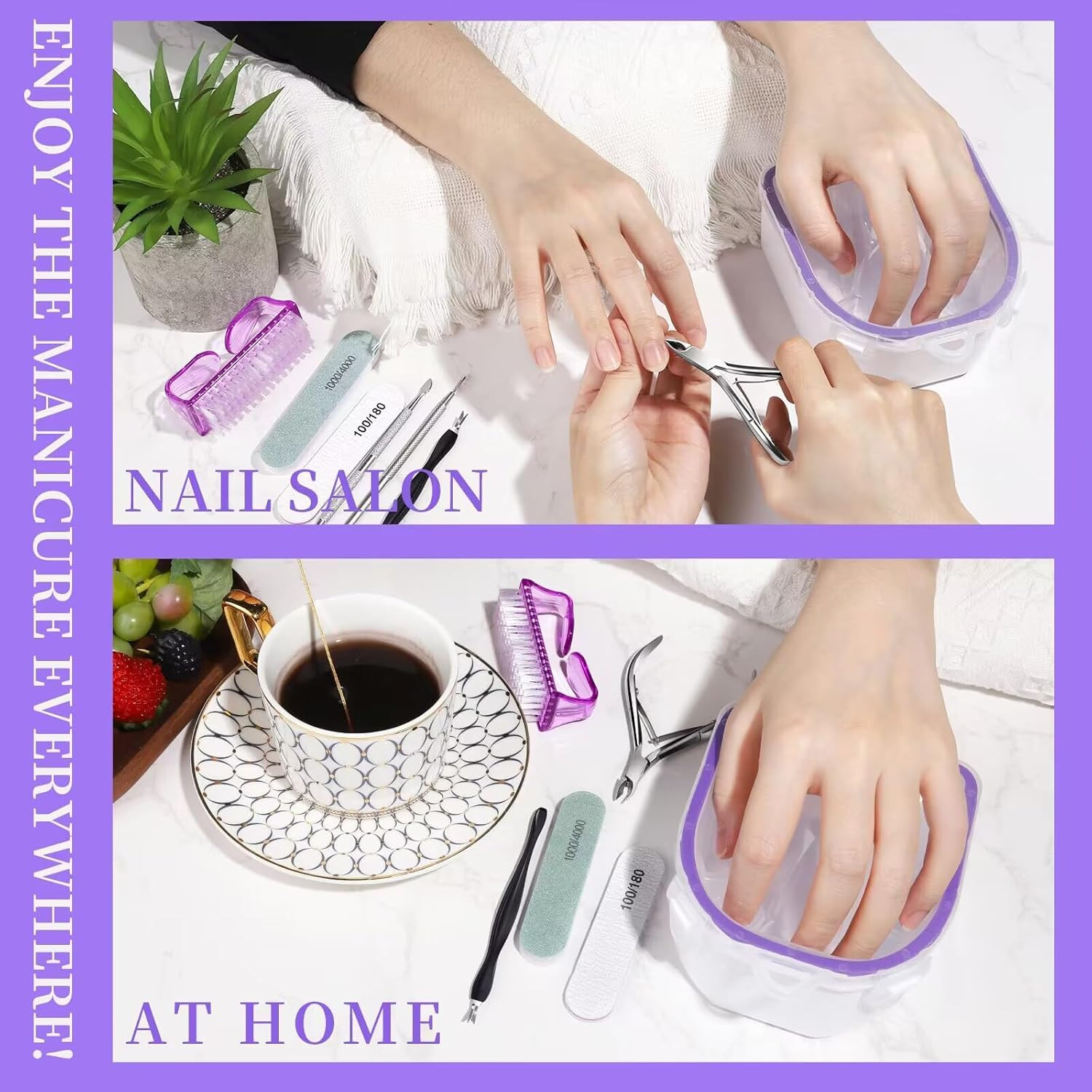 Nail Soaking Bowl, Nail Soak off Bowl, Dip Powder Remover Tools, Nail Remover Bo
